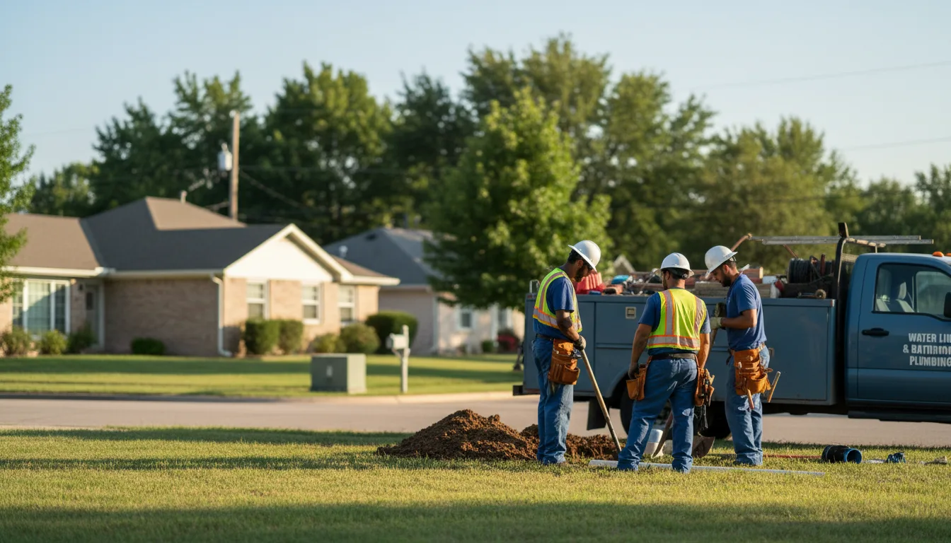 Residential water line and bathroom plumbing service in Absaraka, ND